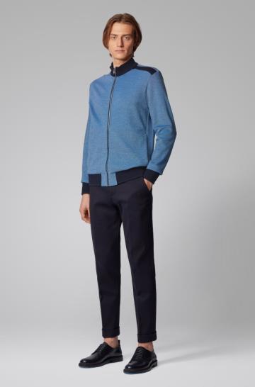 Bluza BOSS Zip Through Knitted Niebieskie Męskie (Pl13162)